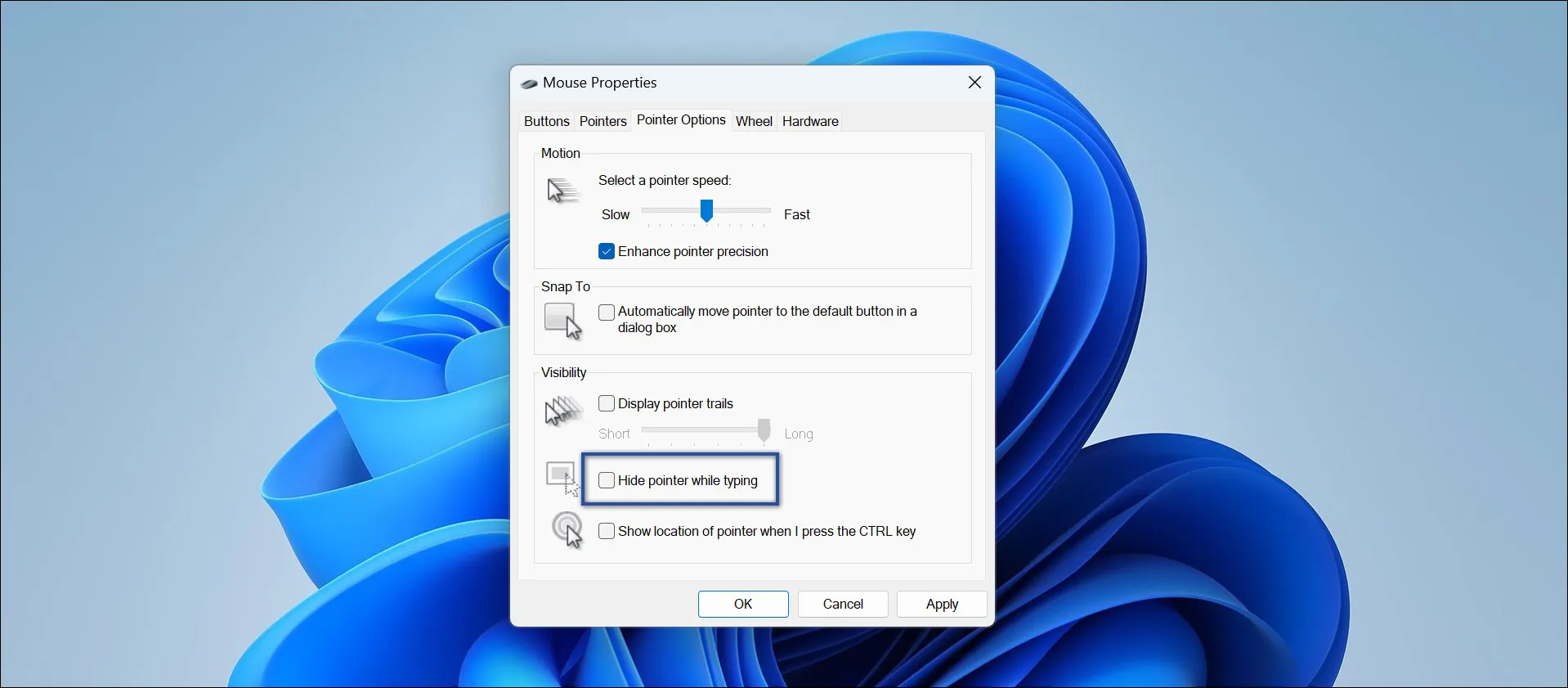 7. Nonaktifkan fitur Kursor hilang saat mengetik