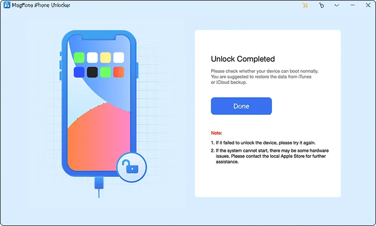 4. Proses Unlock Selesai
