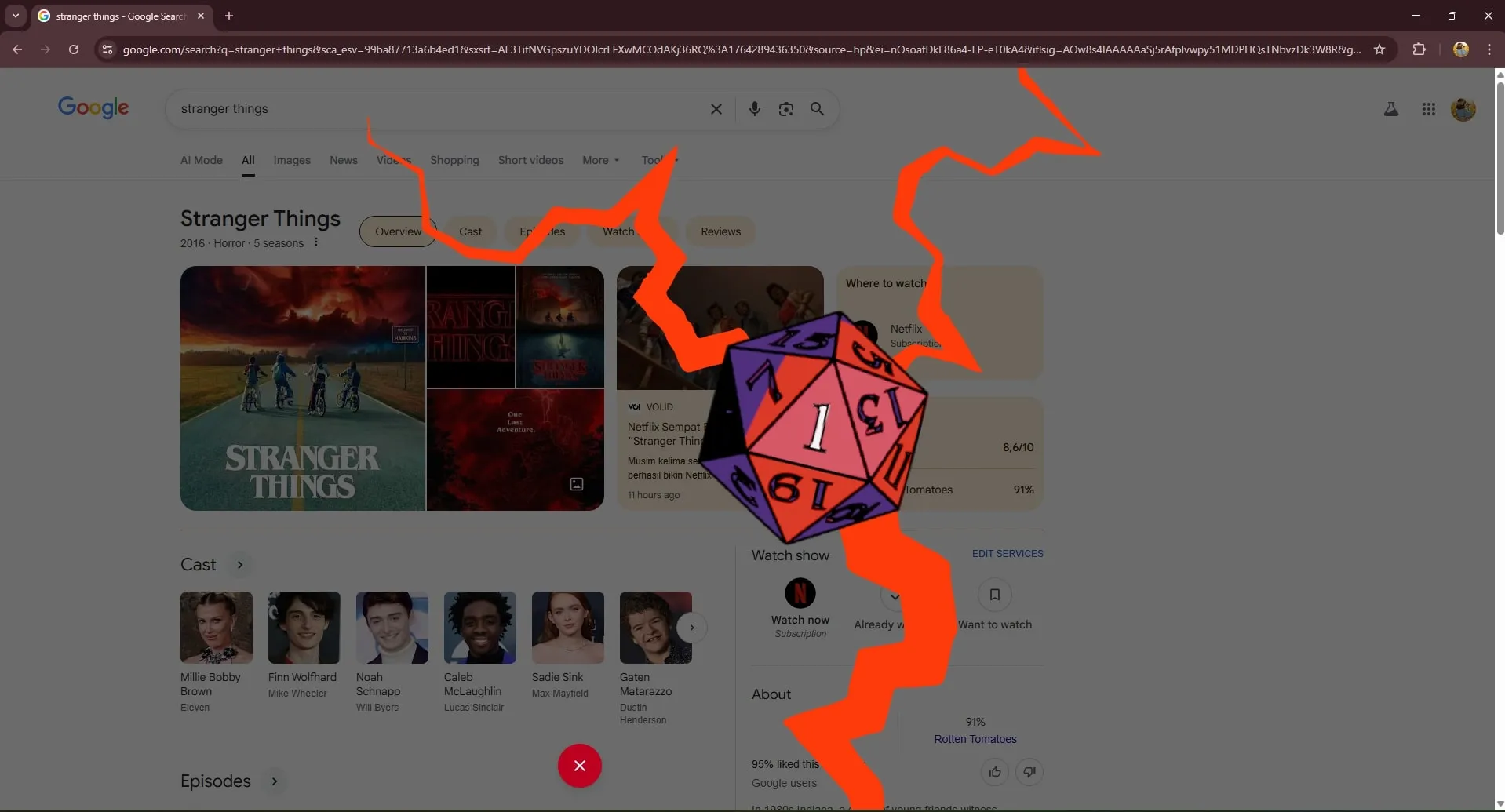 tampilan retak, upside down