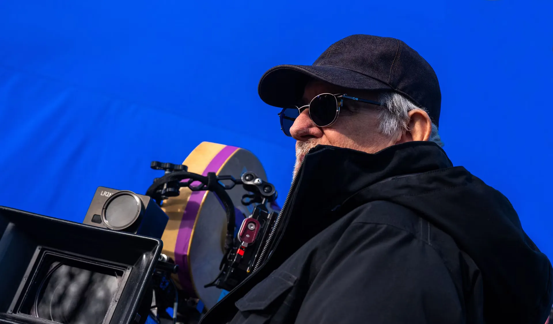 Director Steven Spielberg on the set of Disclosure Day Photo by Niko Tavernise - Universal Picture