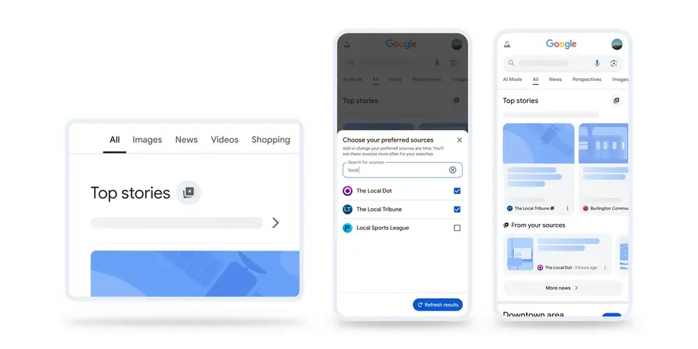 Preferred Sources di Google Search