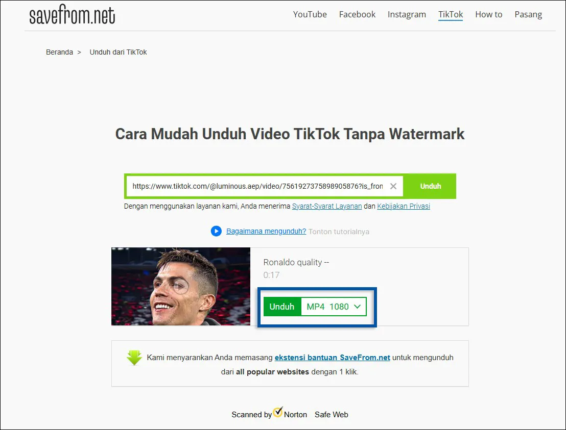 3 Tempel URL TikTok dan Download