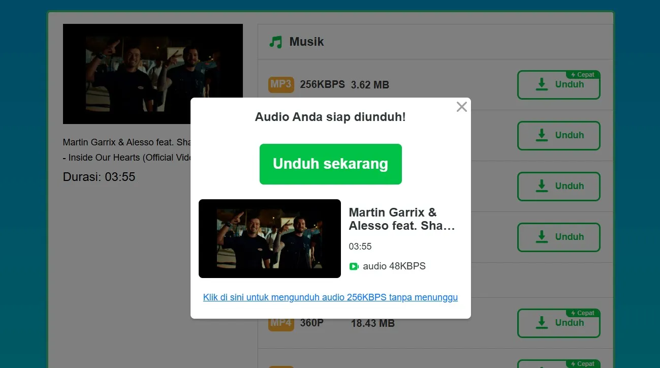 6 Klik Unduh Sekarang untuk mengunduh file MP3
