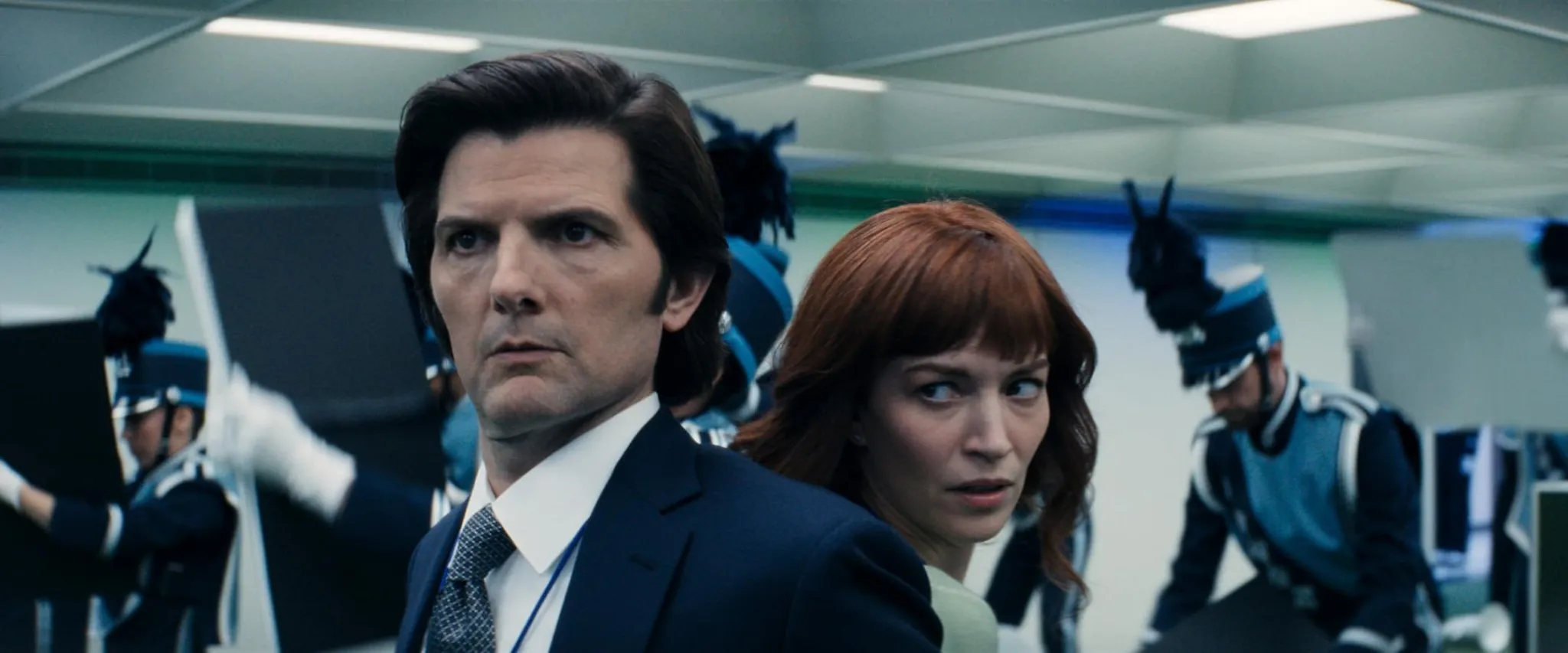 Adam Scott and Britt Lower in Severance