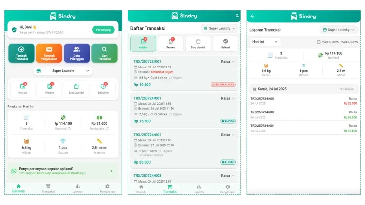 aplikasi laundry - sindry