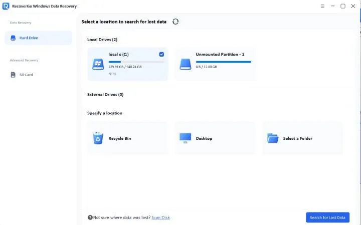 1 Install dan Open RecoverGo