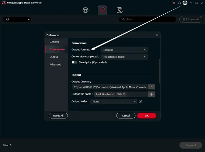 3 Pilih format output