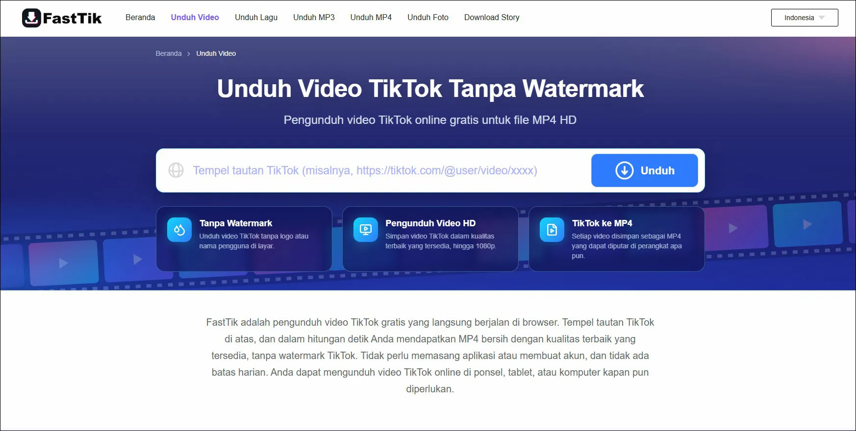2 Paste URL TikTok di FastTik